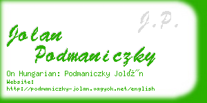 jolan podmaniczky business card